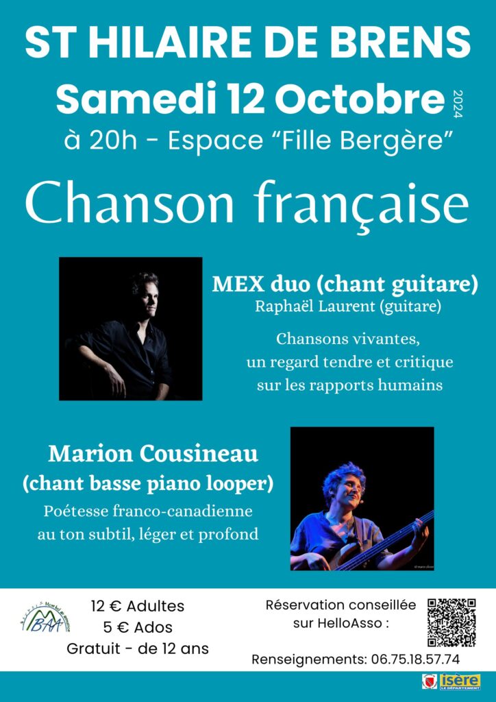 Concert Chanson Française du 12 octobre